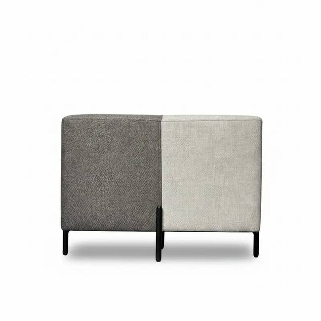 Light and Dark Gray Rectangular Pouf