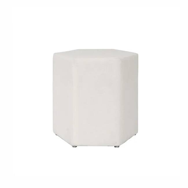 Modern Hexagonal Pouf - White