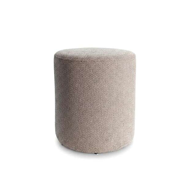 Modern Upholstered round Gray Pouf