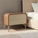 Maroon- Oak Veneer Nightstand (60 cm)