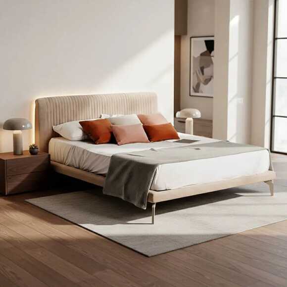 Maroon Bed – 160 cm (Beige Capitonne)
