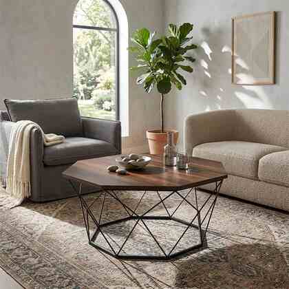 Omega Hexagonal Coffee Table – Industrial Strength & Modern Craftsmanship