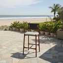 Segments Bar Stool – With Backrest (Natural Leather)
