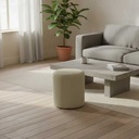 Modern Upholstered Round ribbed pistachio pouf