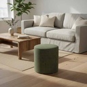 Modern Upholstered round Olive green Pouf