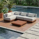Kaikoz Corner Sofa - The Luxury of Mughan Wood