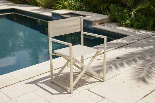 Director's Chair - Modern Design in Off-White and Beige