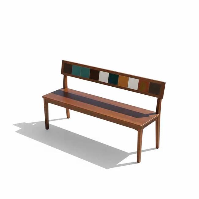 Segments Bench – 150 cm (Iroko Wood)
