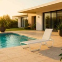 Rumple Modern Aluminum SUNLOUNGER - White