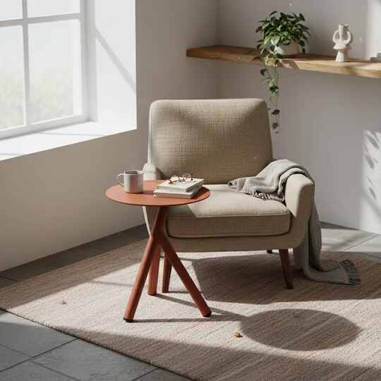 Modern Aluminum Side Table - Matte Brick