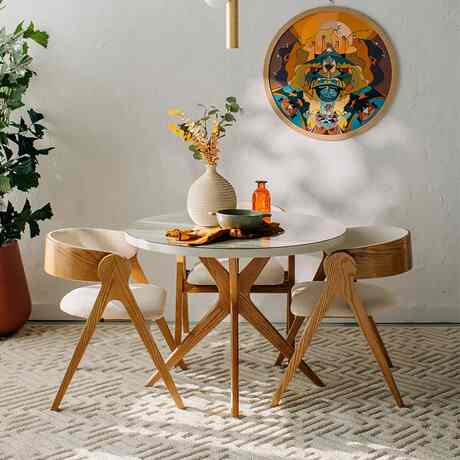 Merola Round Dining Table, 1 meter