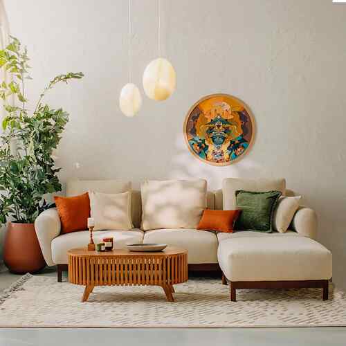 Panaria Corner Sofa - with Beige Chaise Lounge