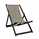 RENO Foldable Aluminum Deckchair, Black