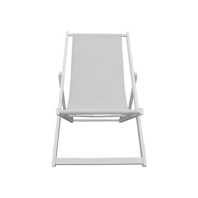 RENO Foldable Aluminum Deckchair, White