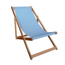Wooden Deck Chair light blue mesh