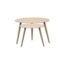 Round coffee table set 2 pieces, Beige