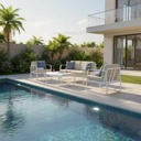 Florida beige living room - White