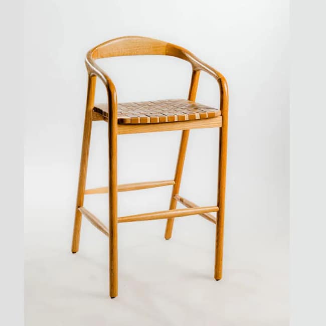 North Outdoor Barstool with Footrest and Armrest